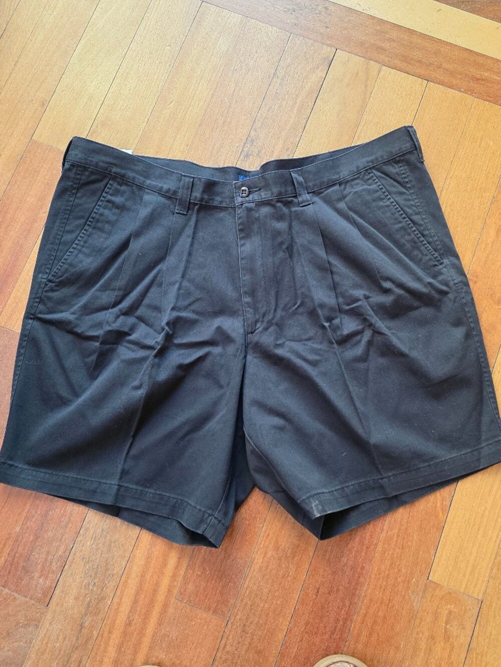 NWT Dockers Pleated Weathered GAB Black Chino Shorts Big & Tall Size 44